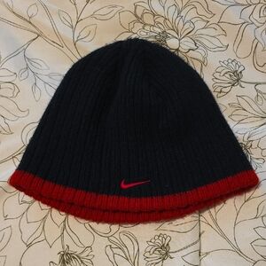 Nike Black Beanie with Red Trim